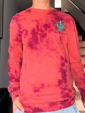 Killer Acid Men's Long Sleeve Tie-Dye Tee - Red/Purple
